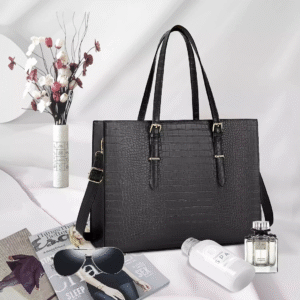 LUBARDY Large Capacity Professional Laptop Bag, Business Style, Office Design, Aligator Textured and Waterpoof Leather Handbag 00623
